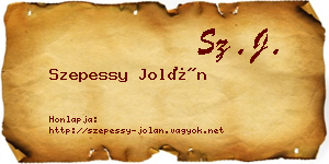 Szepessy Jolán névjegykártya