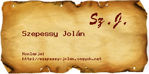 Szepessy Jolán névjegykártya