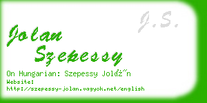 jolan szepessy business card